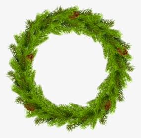 Christmas Pine Wreath Png - Christmas Green Wreath Png, Transparent Png, Transparent PNG