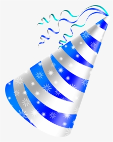 Birthday Hat Clipart Party - Blue Birthday Hat Png, Transparent Png, Transparent PNG
