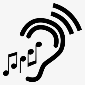 Hearing Music Ear Listening To Music - Listening To Music Symbol, HD Png Download, Transparent PNG