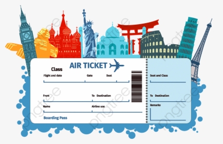 Transparent Plane Ticket Png - Clipart Airplane Ticket, Png Download, Transparent PNG