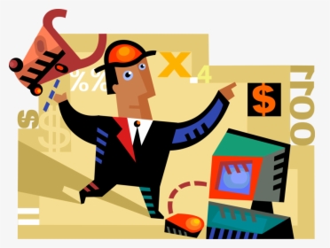 Vector Illustration Of Financial Investor Invests Money - Cartoon, HD Png Download, Transparent PNG