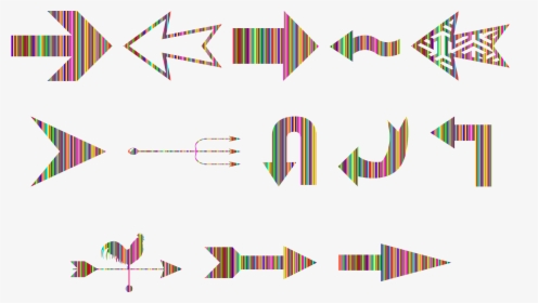 Variety Of Colorful Striped Arrows Clip Arts - Icon, HD Png Download, Transparent PNG