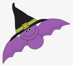 Bat With Witches Hat - Bat With A Witches Hat Cartoon, HD Png Download, Transparent PNG