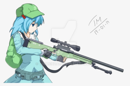 Transparent Anime Girl With Gun Png - Nitori Kawashiro, Png Download, Transparent PNG