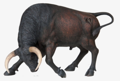 Spanish Fighting Bull Angus Cattle Charging Bull Statue - Animal Charging Png, Transparent Png, Transparent PNG