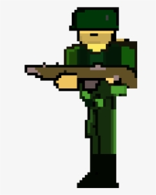 Pixel Guy With Gun Png, Transparent Png, Transparent PNG