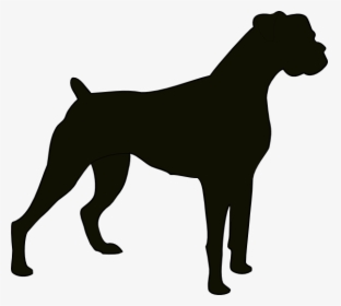 Clip Art Boxer Dog Silhouette - Vector Boxer Dog Silhouette, HD Png Download, Transparent PNG