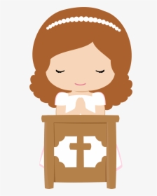Girls In Their First Communion Clip Art - Clipart Communion Girls Png, Transparent Png, Transparent PNG