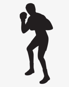Transparent Silhouette Man Png - Clip Art Boxer Silhouette, Png Download, Transparent PNG