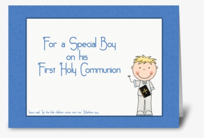 Holy Communion, Boy, Blue Greeting Card - Cartoon, HD Png Download, Transparent PNG