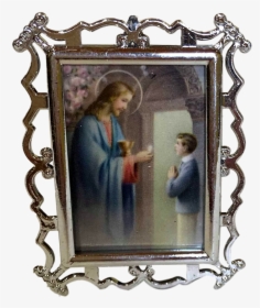 Religious Small Frame First Communion Boy And Girl - Picture Frame, HD Png Download, Transparent PNG