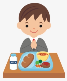 Boy,eating,human Behavior - Boy Eating Dinner Cartoon, HD Png Download, Transparent PNG
