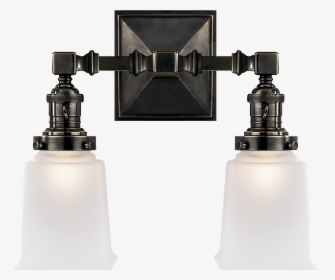 Boston Square Double Light In Bronze With Frosted Glass - Sconce, HD Png Download, Transparent PNG