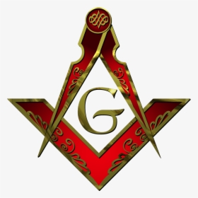 Simbolo Da Maçonaria Png - Red Masonic Compass And Square, Transparent Png, Transparent PNG