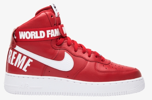 all red nike air force 1 high tops
