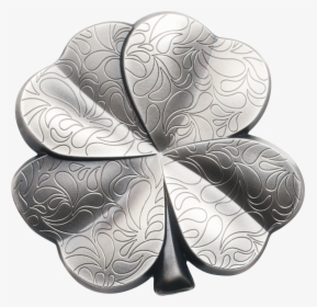 Silver Fortune Four Leaf Clover Shape 1 Oz Silver Coin - Palau Silver Fourtune Coin, HD Png Download, Transparent PNG