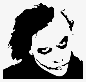 Heath Ledger Joker Stencil - Joker Clipart Black And White, HD Png Download, Transparent PNG
