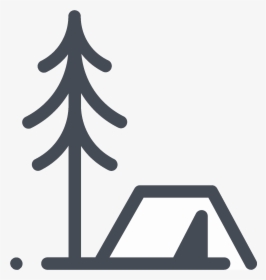 Tent In The Forest Icon - Camping Tree Outline, HD Png Download, Transparent PNG