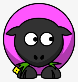 Pink Sheep Looking Down Svg Clip Arts - Fat Cartoon Sheep, HD Png Download, Transparent PNG