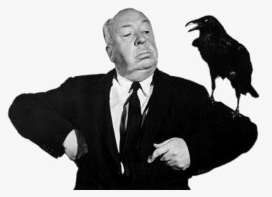 Alfred Hitchcock Posing With Crow On His Arm - Alfred Hitchcock, HD Png Download, Transparent PNG