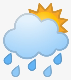 Sun Behind Rain Cloud Icon - Cartoon Cloud And Rain, HD Png Download ,  Transparent Png Image - PNGitem