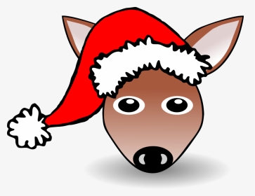 Funny Fawn Face Vector - Clipart Santa Hat Png, Transparent Png, Transparent PNG