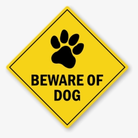 Beware Of Dog Warning Label With Dog Paw Graphic - Livable City Sf, HD Png Download, Transparent PNG
