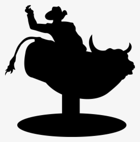 Rodeo Bull Riding Clip Art - Bull Rider Silhouette Png, Transparent Png, Transparent PNG