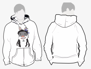White Hoodie Beware Of The Hare - Hoodie Template, HD Png Download, Transparent PNG