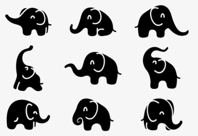 Elephant Drawing Silhouette - Elephant Vector Silhouette Png, Transparent Png, Transparent PNG