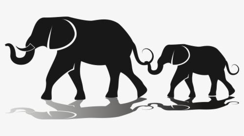 Drawing Hole Elephant - Elephant Family Clip Art, HD Png Download, Transparent PNG