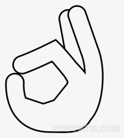 Ok Sign Emoji Png Image Black And White Stock - Ok Hand Emoji Drawing, Transparent Png, Transparent PNG