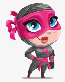 Vector Ninja Cartoon Character - Cartoon Ninja Girl, HD Png Download, Transparent PNG