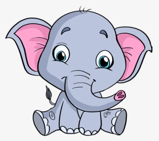How To Draw Baby Elephant - Easy Baby Elephant Drawing, HD Png Download, Transparent PNG
