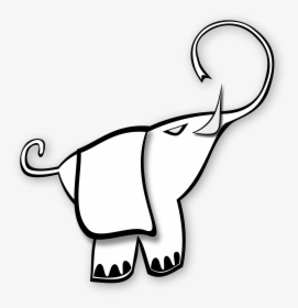 Elephant Line Drawing - Clip Art, HD Png Download, Transparent PNG