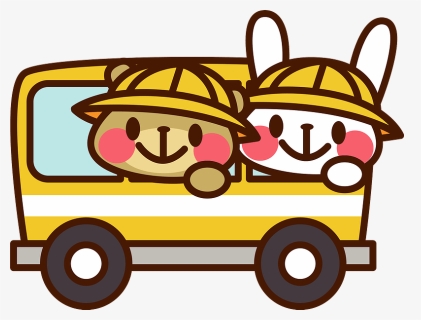 Rabbit And Bear In Bus Clipart 幼稚園 バス イラスト Hd Png Download Transparent Png Image Pngitem