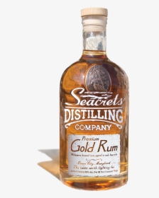Seacrets Gold Rum Bottle - Glass Bottle, HD Png Download, Transparent PNG