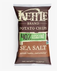 Sea Salt 40% Less Fat Potato Chips - Kettle Chips 40 Less Fat, HD Png Download, Transparent PNG