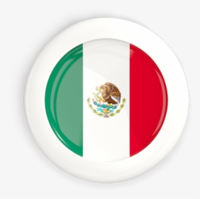White Framed Round Button - Flag Mexico Icon Round Transparent, HD Png Download, Transparent PNG