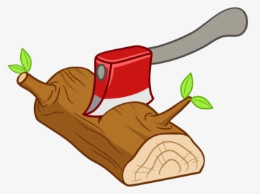 Free Lumber Clipart - Axe Cutting Tree Cartoon, HD Png Download, Transparent PNG