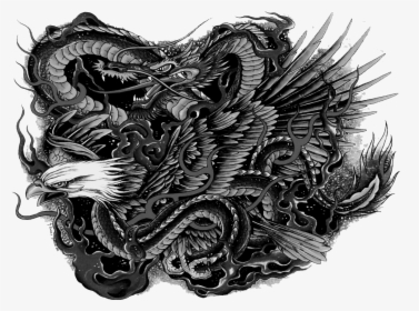#tattoo #irezumi #dragon #eagle #yakuza #ninja - Dragon Color Tattoo Png, Transparent Png, Transparent PNG