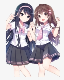 Beautiful Anime Girl, Pretty Anime Girl, Kawaii Anime - Two Anime Girl Best Friends, HD Png Download, Transparent PNG