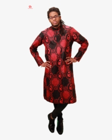 Red Black African Print Kaftan Mens Shirt - Overcoat, HD Png Download, Transparent PNG