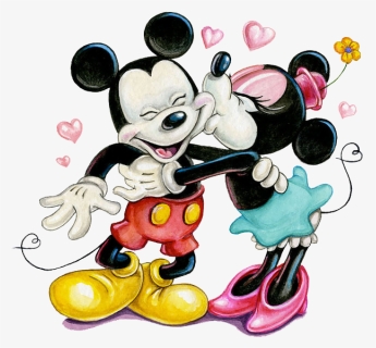 Disney Mickey Mouse And Minnie Mouse Kiss - Disney Mickey And Minnie, HD Png Download, Transparent PNG