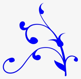 Vine Vector Png - Navy Blue Flower Design, Transparent Png, Transparent PNG