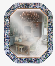 Octagonal Blue Background Mirror - Rustic Brick Kitchen Floor, HD Png Download, Transparent PNG