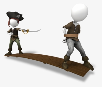 Wood Clipart Walk The Plank - Cartoon Pirate Pirate Walk The Plank, HD Png Download, Transparent PNG