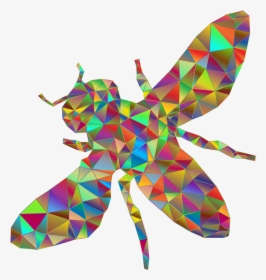 Low Poly Prismatic Bee - Illustration, HD Png Download, Transparent PNG