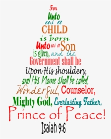 Isaiah 9 6 Christmas Tree, HD Png Download, Transparent PNG