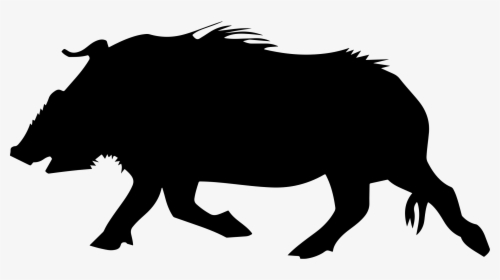 Wild Boar Silhouette Clip Art - Wild Boar Silhouette Png, Transparent Png, Transparent PNG